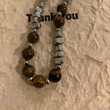 Amber Cat Eye Choker Gothic Stainless Necklace