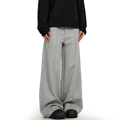 American Style Simple Solid Color Wide Leg Sweatpants