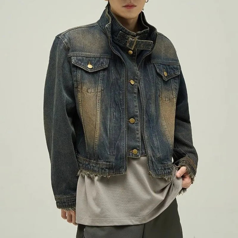 Retro Distressed Japanese Denim Jacket