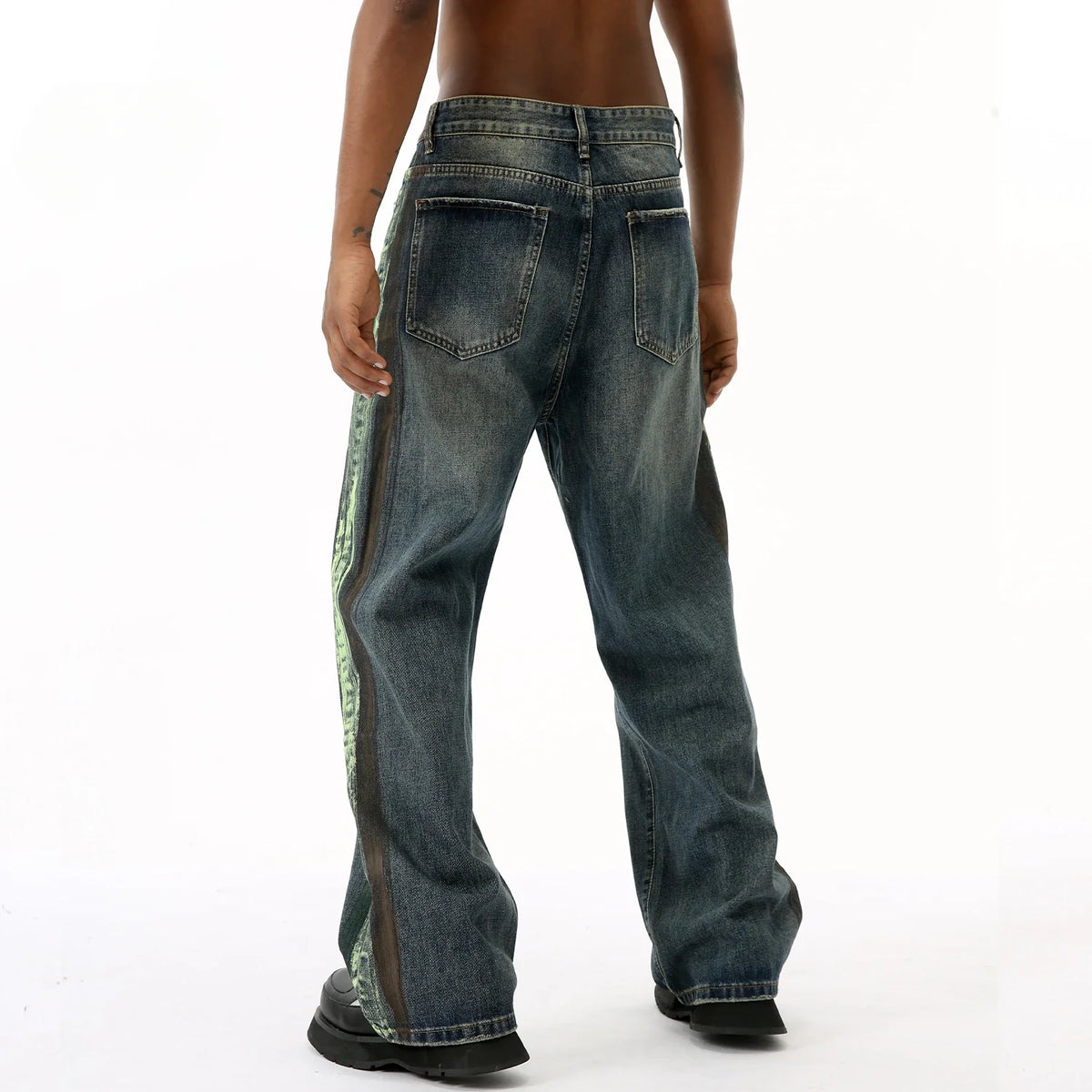 Retro Streetwear Striped Baggy Hip Hop Jeans