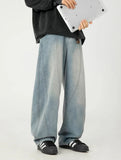 Premium Streetwear Wide Leg Curved Denim Jeans