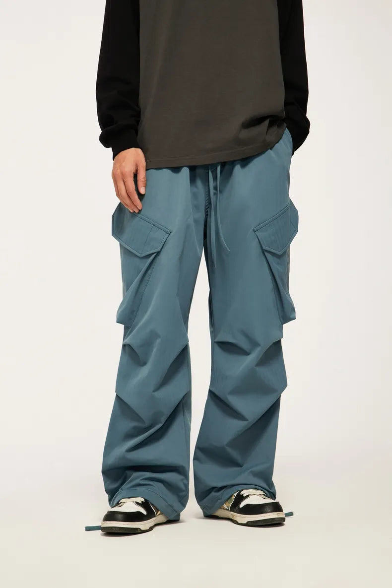 Pleated Baggy Cargo Pants