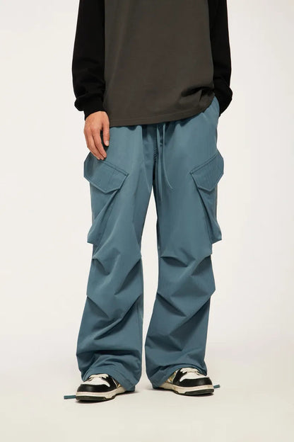 Pleated Baggy Cargo Pants