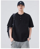 Versatile Heavyweight Henley Neck T-Shirt