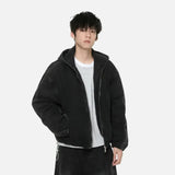 Bold Gradient Warm Denim Hooded Jacket