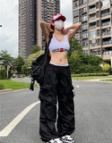 Y2K Parachute Black Cargo Pants