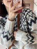 Soft Retro Fair Isle Knit Sweater