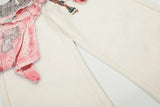 Versatile High Street With Scarf Wide Leg Jeans