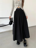 Solid Color Korean High-waisted Skirt