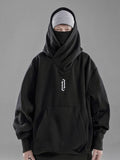 Black Japanese Embroidered Oversized Hoodie