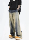 Retro Color Loose Boy Friend Wide Leg Jeans