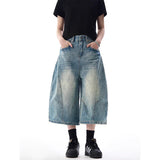 Insulated Streetwear Gothic High Waist Cargo Denim Jorts