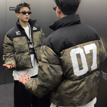 Winter Camouflage Patchwork Cotton Padded Jacket