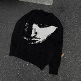 Gothic Streetwear Jacquard Long Sleeve Sweater