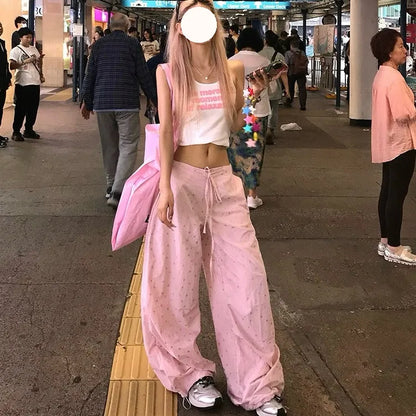 Straight & Sleek Pink Star Print Cool Pants