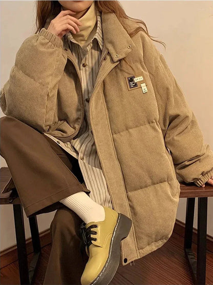 Thick Retro Corduroy Oversized Parkas Jacket