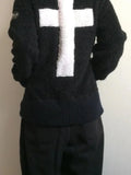 Gothic Lamb Wool Cross Skull Sweater