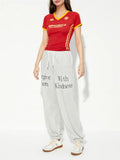 Comfortable Letter Print Drawstring Sweatpants