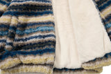 Chic Fair Isle Sherpa Faux Fur Hooded Jacket