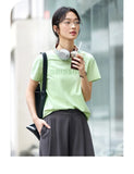 Embroidered Summer Cotton Blend Women T-Shirt