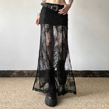 Dark Lace Patchwork Long Gothic Skirt
