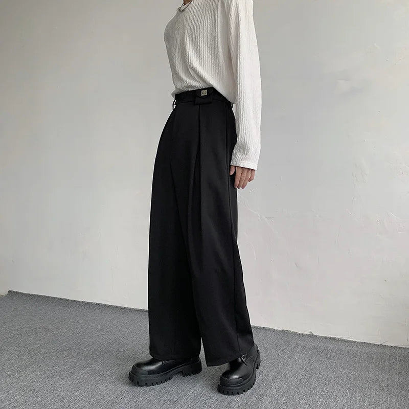 Black Oversized Wide Leg Dress Pants