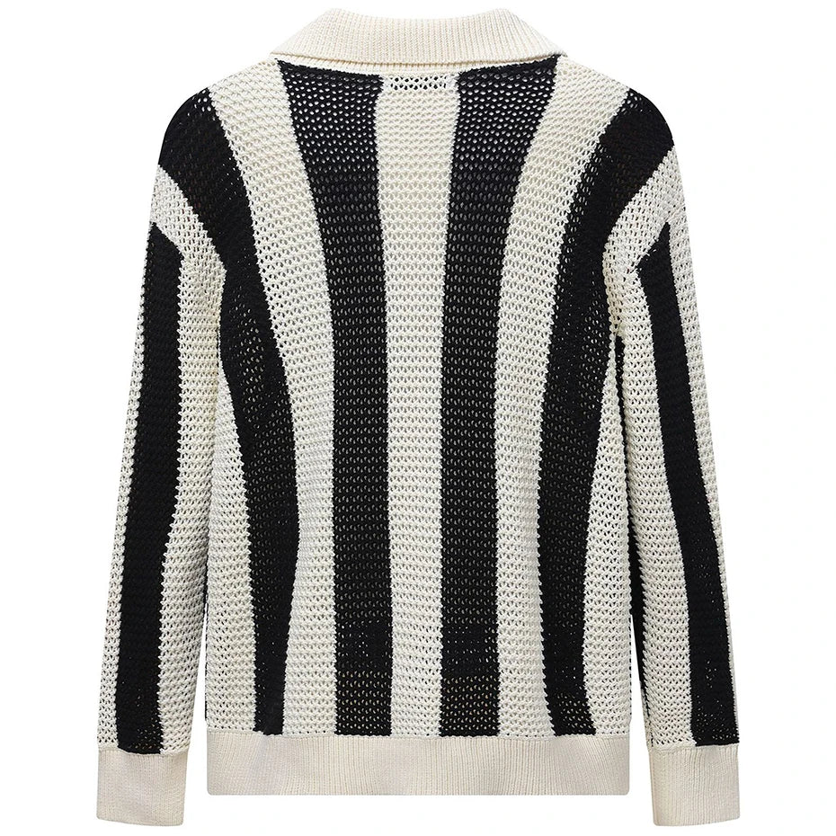 Long-lasting Retro Striped Knit Jumper Sweater