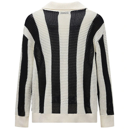 Long-lasting Retro Striped Knit Jumper Sweater