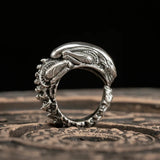 Adjustable Retro Skull Alien Ring
