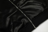 Embroidery Motorcycle Hooded Leather Jacket