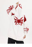 Y2K Spider Embroidery Zip-Up Hoodie