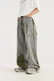 Hand-Painted Wide Leg High Street Jeans