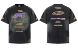 F1 Grunge Insulated Graphic Printed Tie Race T-Shirt