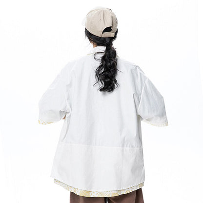 Splicing Color Blank Shirt