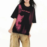 Vintage Kitten Graphic Short Sleeved T-Shirt