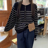 French Striped Cashmere Crew Neck Sweater