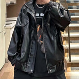 Men Classic Retro Smooth Military PU Leather Jacket