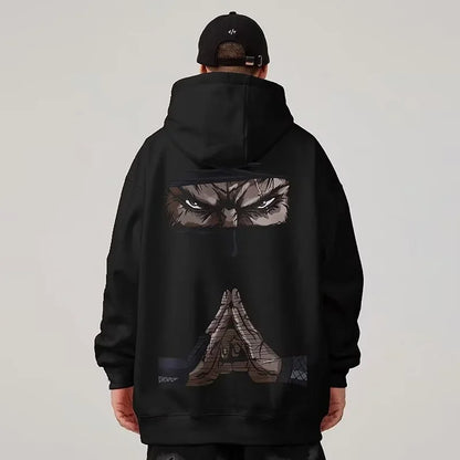 Vibrant Ninja Mudra Graphic Printed Hoodie