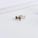 Elegant Vintage Thai Silver Bee Flower Ring