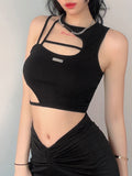 Sleeveless Skinny Black Women's Top