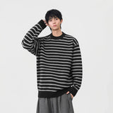 Winter Cool Stripe Knit Crew Neck Sweater