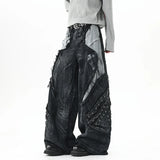 Streetwear Raw Edge Dirty Dying Denim Jeans
