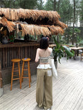 Comfortable Vintage Lace Ruffle Baggy Pants