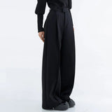 Solid Color Pleated Drape Trousers Bottoms
