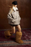 Elevated Warm Faux Fur Stand Collar Jacket
