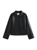 Retro Korean Style Single-Breasted Leather Jacket