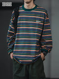 Retro Striped Casual Fit Long Sleeve T-Shirt