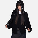 Winter Rivet Rabbit Ears Loose Casulal Sweatshirt
