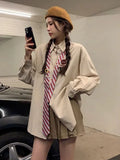 Women Striped Preppy Style Long Sleeve Shirt