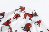 Colorful Cute Monkey Graphic Beach Shirt